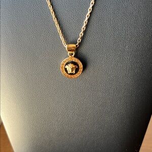 Versace Black and Gold Medusa Necklace